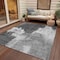 Homeroots 8' X 10' Gray And Smoky Black Abstract Washable Indoor Outdoor Area Rug 609169 - alternate 6