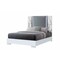Homeroots White and Gray Faux Marble And Upholstery Lighted Queen Bed Frame 564755 - alternate 7