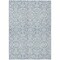 Homeroots 5' X 8' Denim Blue And Ivory Damask Washable Indoor Outdoor Area Rug 595134 - alternate 1