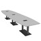 Skutchi Designs Boat Conference Table With Power, 48 in W, 216 in L, Grey HAR-BOT-48x216-DOU.BK-U779-EBLK - alternate 1