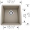 Blanco Bar Sink, 1 bowl, Silgranit, 17.00 in W x 17.50 in L x 9.37 in H 441288 - alternate 3