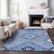 Homeroots 3' X 5' Blue Gray And Ivory Tribal Washable Indoor Outdoor Area Rug 598100 - alternate 6