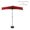 Pure Garden 9 Ft Semicircle Patio Umbrella with Base, Red 50-145-RB - alternate 1