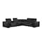 Homeroots Black Leather Power Reclining L Shaped Six Piece Corner Sectional With Console 643943 - alternate 1