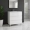 Homeroots 28" White Wood Freestanding Bathroom Vanity With White Sink And Three Drawers 624138 - alternate 5