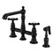 Kingston Brass Bridge Kitchen Faucet with Brass Sprayer, Matte Black KS7270BEXBS - alternate 1