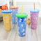 Gibson Peanuts 70th Anniversary 4Pc Plastic 23.6oz Tumbler set with Lid and Straw in Assorted Colors 129407.01 - alternate 7
