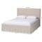 Baxton Studio Astin Platform Bed with Pleated Skirt- Fabric Upholstered Bed Frame with Panel Headboard, Queen 266-14582-ZORO - alternate 5