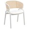 Leisuremod Ervilla Dining Chair with White Powder Coated Steel Legs and Wicker Back, White, 4PK ECW-20W4 - alternate 8