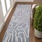Jonathan Y Alcina Modern Scandinavian Graphic Lines High-Low Blue/White 2 ft. x 8 ft. Runner Rug SND102D-28 - alternate 1