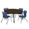 Regency Round Kee Adjustable Classroom Table W/ 4 Andy Stack Chairs, 36 in W, 36 in L, Neo Walnut TB36RNDNWAPGY45NV - alternate 1