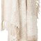 Homeroots 50" X 60" Ivory Cotton Woven Striped Throw Blanket with Fringe 518827 - alternate 2