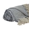 Homeroots Blue and Beige Woven Handloom Throw with Tassels 476218 - alternate 6