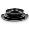 Gibson Elite Serenade 12 Piece Round Stoneware Dinnerware Set in Black 135248.12 - alternate 6