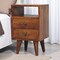 Homeroots 20" Brown Solid Wood Square Two Drawer Nightstand 651577 - alternate 7