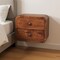 Homeroots 12" Brown Solid Wood Two Drawer Floating Nightstand 653840 - alternate 4