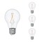 Bulbrite 2.5-Watt 25-Watt Equivelant A19 LED Light Bulb Medium Base (E26) Clear Filament 2700K, 4PK 862687 - alternate 1