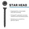 Tapcon 1/4 x 2-3/4 in Black Star Head Concrete Anchors Climaseal Coating, Star Drive, w/Drill Bit, 75PK 28314 - alternate 5