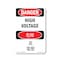 Signmission Safety Sign, OSHA Danger, 14" Height, Aluminum, High Voltage Bilingual, 1014-VC-1327 OS-DS-A-1014-VC-1327 - alternate 1