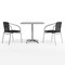 Flash Furniture Square Table Set, Aluminum, Plastic, Rattan, Stainless Steel, Grey TLH-ALUM-32SQ-020BKCHR2-GG - alternate 9