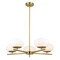 Vaxcel Sloane 5 Light LED Gold Satin Brass Mid-Century Modern Chandelier with White Glass Globes H0281 - alternate 1