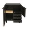 Homeroots 32in Black Distressed Solid Wood Three Drawer Sideboard with Two Doors 606264 - alternate 5