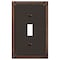 Amertac Switch Wallplate, 1 Gang, Metal, Aged Bronze 74TDB - alternate 1