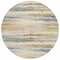 Homeroots 8' Gold Gray And Ivory Round Striped Washable Indoor Outdoor Area Rug 631409 - alternate 5