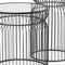 Homeroots Set of Two Clear and Black Tempered Glass and Metal Wire Round Drum End Tables, 2PK 605375 - alternate 5