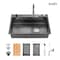 Wrightmaster 30"Drop-In Single Bowl Black Stainless Steel Kitchen Sink w/Drainage Control Knob and Cutting Board ZOR-BL05-302208 - alternate 1
