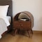 Homeroots 24" Chestnut Solid Wood Oval Top One Drawer Nightstand 651601 - alternate 9