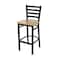 Holland Bar Stool Co 30" Stationary Bar Stool, Black Wrinkle, Nat Maple Seat 40030BWNatMpl - alternate 1