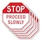 Signmission Stop Proceed Slowly, 10 inch X 10 inch, Aluminum Metal Signs, 5PK OC-A-5Pack-10-272 - alternate 1