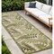 Homeroots 8' Ivory And Green Palm Leaf Indoor Outdoor Runner Rug 548044 - alternate 6
