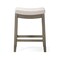 Homeroots 26" Gray and Cool Gray Fabric and Solid Wood Backless Counter Height Bar Chair 632500 - alternate 4