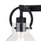 Vaxcel Ogden 3 Light Contemporary Black Bathroom Vanity Fixture Clear Glass W0418 - alternate 6