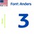 Aacc Self-Adhesive Vinyl Number: 3, Size: 24 cm. Color: Blue Font: Anders, 24PK AACC-Anders-N3-Blue-M24x24 - alternate 1