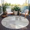 Homeroots 8' Ivory And Beige Round Geometric Washable Indoor Outdoor Area Rug 612583 - alternate 4