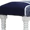 Homeroots 47in Blue And Gray Textural White Leg Upholstered Bench 483469 - alternate 4
