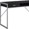 Homeroots 48" Dark Brown and Silver Computer Desk With Two Drawers 333488 - alternate 5