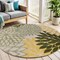 Homeroots 5' Green Yellow Ivory And Dark Green Round Floral Indoor Outdoor Area Rug 548138 - alternate 6
