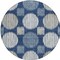 Homeroots 8' Navy Blue And Ivory Round Geometric Washable Indoor Outdoor Area Rug 593608 - alternate 6