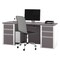 Bestar Executive Desk Executive Desk, 29.8" D X 30.4" H, 71.1" W X Melamine, Slate/Sandstone 93850-59 - alternate 1