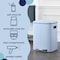 Happimess Marco Rectangular 10.6-Gallon Double Bucket Trash Can with Soft-Close Lid, Tide Pool Blue HPM1005H - alternate 4