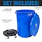 Magnum Tool Blue 44 Gallon Trash Can Set, Trash Can, Quiet Dolly, and Reinforced Lid, 5 Set CMTC-CLD0-44B05 - alternate 5