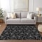 Homeroots 8' X 10' Black And Ivory Geometric Washable Indoor Outdoor Area Rug 614062 - alternate 8