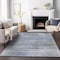 Homeroots 5' X 8' Denim Blue And Sky Blue Striped Washable Indoor Outdoor Area Rug  588047 - alternate 7