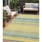 Homeroots 5' X 8' Yellow Denim Blue And Sky Blue Striped Washable Indoor Outdoor Area Rug 614858 - alternate 1