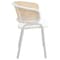 Leisuremod Ervilla Dining Chair with White Powder Coated Steel Legs and Wicker Back, White, 2PK ECW-20W2 - alternate 8