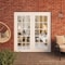 Vdomdoors Front Exterior Prehung Metal-Plastic Double Doors Clear Glass / MANUX 8151 White Silk / Office Comm MANUX8151DEXD-WS-W72xH80-RH-I - alternate 4
